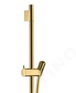 Sprchy a sprchové panely HANSGROHE Unica'S Sprchová tyč 650 mm se sprchovou hadicí, leštěný vzhled zlata 28632990