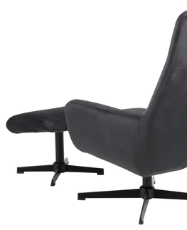 Křesla Dkton Designové relaxační křeslo Nansi tmavě šedé