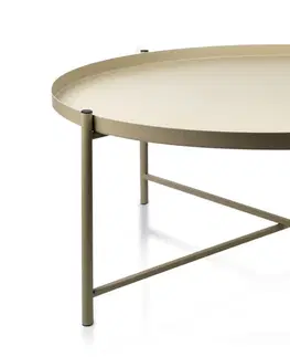 Konferenční stolky Mondex Kulatý konferenční stolek LUCAS béžový