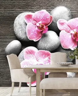 Samolepící tapety Samolepící fototapeta Zen kompozice s orchidejí