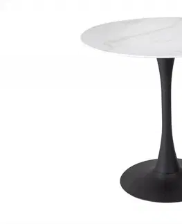 Jídelní stoly Jídelní stůl BIAS Dekorhome Bílý mramor / černá