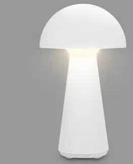 Venkovní osvětlení terasy Briloner Nabíjecí stolní lampa Fungo LED, dobíjecí, bílá