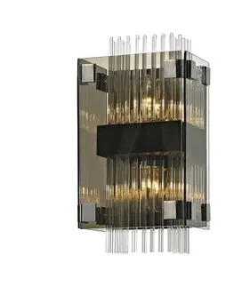 Industriální nástěnná svítidla HUDSON VALLEY nástěnné svítidlo APOLLO kov/sklo bronz/chrom/kouřová E14 2x40W B5902-CE