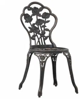 Zahradní křesla a židle Zahradní bistro židle 2 ks bronzové Dekorhome