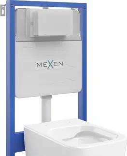 Záchody MEXEN/S WC předstěnová instalační sada Fenix Slim s mísou WC Stella,  bílá 6103368XX00
