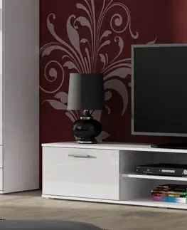 TV stolky Artcam TV stolek SOHO 180 cm Barva: Bílá/bílý lesk