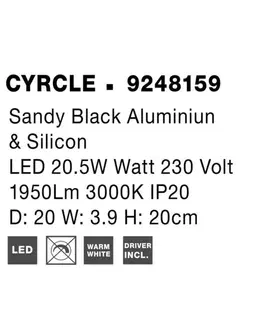 LED nástěnná svítidla NOVA LUCE nástěnné svítidlo CYRCLE černý hliník a akryl LED 20.5W 230V 3000K IP20 9248159