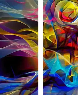 Abstraktní obrazy 5-dílný obraz abstraktní barevný chaos