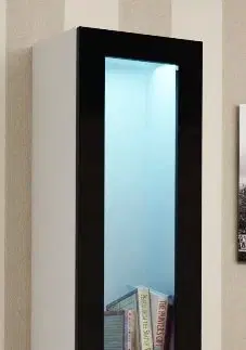 Regály a poličky HALMAR Závěsná vitrína VIGO WITR 90 cm černobílá