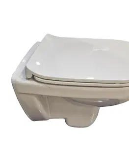 WC sedátka LAUFEN Rámový podomítkový modul CW1 SET s bílým tlačítkem + WC bez oplachového kruhu Edge + SEDÁTKO H8946600000001BI EG1