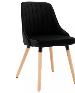 Židle Jídelní židle 2 ks samet / buk Dekorhome Krémová