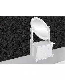 Toaletní Toaletní stolek se zrcadlem bílá Dekorhome