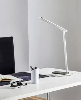 Stolní lampy kancelářské Aluminor LED stolní lampa Orbit s indukcí sříbrná