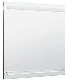 Koupelnová zrcadla AQUALINE Zrcadlo s LED osvětlením a policí 100x80cm, kolébkový vypínač ATH55