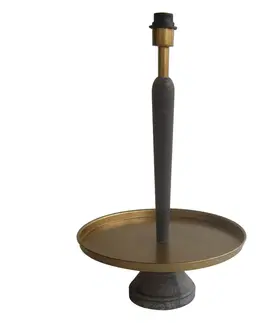 Lampy Zlato hnědá dřevěno kovová základna k lampě Joseph - Ø 37*61 cm E27 Clayre & Eef 5LMP294