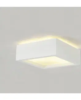 Moderní stropní svítidla SLV BIG WHITE PLASTRA 104, stropní svítidlo, TC-DSE, hranaté, bílá sádra, max. 50 W 148002
