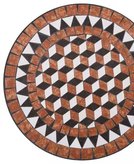 Zahradní sestavy Mozaikový bistro set 3 ks keramika Dekorhome Šedá / oranžová