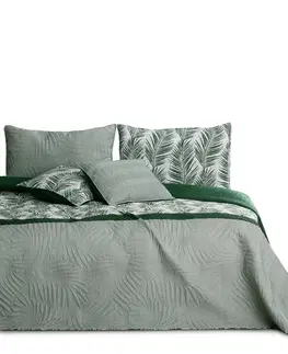 Přikrývky AmeliaHome Přehoz na postel Tropical Bonaire lahvově zelená, 220 x 240 cm