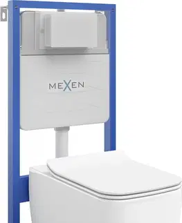 WC sedátka MEXEN/S WC předstěnová instalační sada Fenix XS-F s mísou WC York + sedátko softclose,  bílá 68030114000