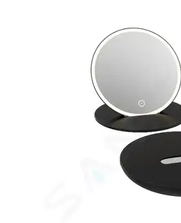 Koupelnová zrcadla Kielle Idolio Kosmetické cestovní zrcátko s LED osvětlením, černá 50324034