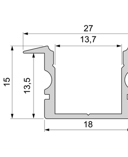 Profily Light Impressions Reprofil T-profil vysoký ET-02-12 stříbrná mat elox 2000 mm 975141