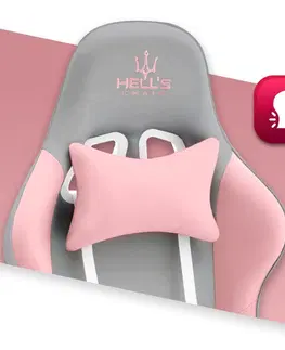 Herní křesla Herní židle Rainbow růžovo-šedá