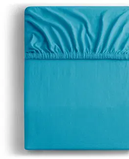 Prostěradla DecoKing Bavlněné prostěradlo AmeliaHome AMBER mořsky modré, velikost 140-160x200+30