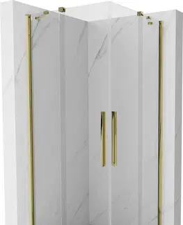 Sprchové kouty MEXEN/S Velar Duo čtvercový sprchový kout 100 x 100, transparent, zlatá 871-100-100-02-50