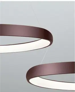LED lustry a závěsná svítidla Nova Luce LED závěsné svítidlo Albi ve dvou velikostech a třech barvách - pr. 810 x 60 x 1140 mm, 80 W, 3000 K, hnědé NV 8105609