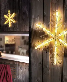 Vánoční dekorace Konstsmide Christmas Svítící LED sněhová vločka, teplá bílá 40 cm