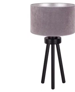 Lampy   - Stolní lampa LYON 1xE27/15W/230V šedá 