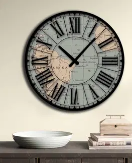 Nástěnné hodiny Nástěnné hodiny MDF ATLANTSKÝ OCEÁN a MINUTOVÝ PÁS 50 x 50 cm