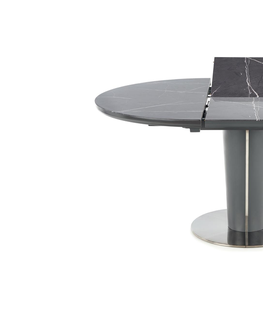 Jídelní stoly Jídelní stůl EVIJAN, šedý mramor /tmavě šedá