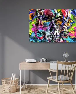 Pop art obrazy Obraz barevná umělecká lebka