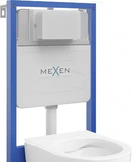 Záchody MEXEN/S WC předstěnová instalační sada Fenix Slim s mísou WC Carmen,  bílá 6103388XX00