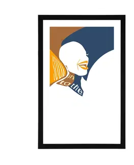 Motivy z naší dílny Plakát s paspartou silueta ženy s nápisem