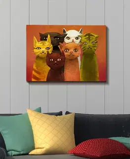 Obrazy Wallity Obraz na plátně Cat family 50x70 cm