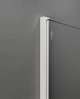 Sprchové zástěny MEXEN/S KIOTO samostatně stojící sprchová zástěna 100 x 200, transparent/bílý vzor 8 mm, bílá 800-100-002-20-97
