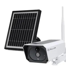 Domovní alarmy Tellur WiFi Smart solární kamera 1080P, IP65, PIR, outdoor, bílá
