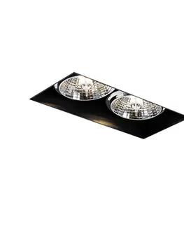Podhledove svetlo Moderní vestavné bodové svítidlo černé GU10 AR70 bez omítky 2-světlo - Oneon