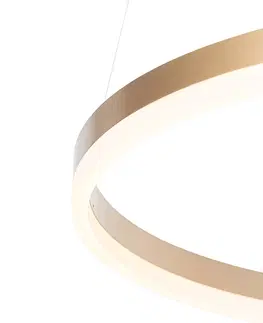 Zavesna svitidla Designová závěsná lampa zlatá 60 cm včetně LED 3 stupně stmívatelná - Anello