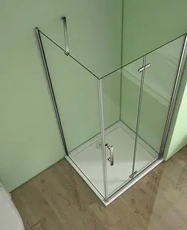 Sprchové vaničky H K Obdélníkový sprchový kout MELODY 90x80 cm se zalamovacími dveřmi včetně sprchové vaničky z litého mramoru