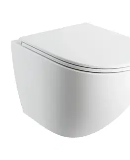 Záchody OMNIRES OTTAWA COMFORT závěsné WC se sedátkem, 54 x 37 cm, bílá mat OTTAWACMWBM