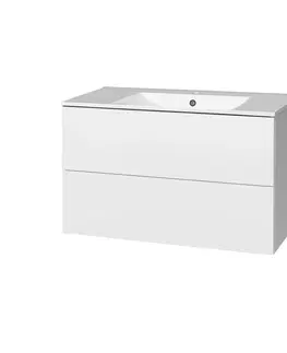Koupelnový nábytek MEREO Aira, koupelnová skříňka s keramickým umyvadlem 101 cm, bílá CN712