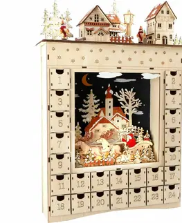 Vánoční dekorace Small Foot Dřevěný adventní kalendář Zimní sen