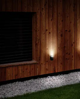 Moderní venkovní nástěnná svítidla Solight LED venkovní nástěnné osvětlení Potenza, 1x GU10, černá WO810