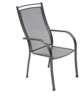 Zahradní židle a křesla Kovové křeslo s područkami PALMA