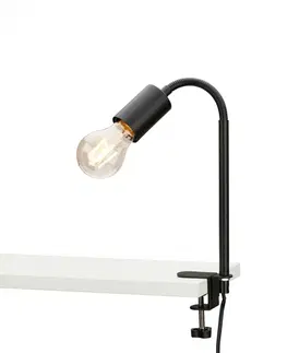 Lampy na noční stolek BRILONER Svítidlo se svorkou pr. 1x E27 10W černá BRI 2600-015