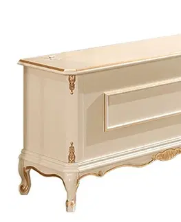 Stylové a luxusní lavice Estila Luxusní rustikální lavice Emociones z masivního dřeva s ozdobným ručním vyřezáváním 100 cm