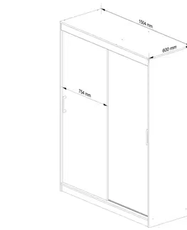 Šatní skříně Ak furniture Šatní skříň se zrcadlem Reton 150 cm bílá/wenge